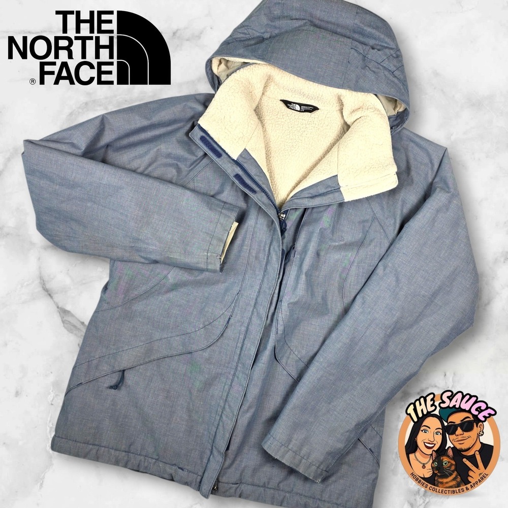 The North Face Inlux Insulated Womens L DryVent Blue Fleece Lined Hooded Jacket